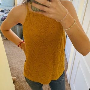 Yellow Embroidered Tank